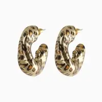 Набор серьги "Леопард" кольцо, цветной в золоте