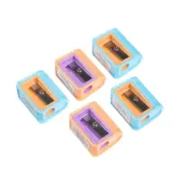 Набор точилок, 5 штук, пастель ребристая, МИКС