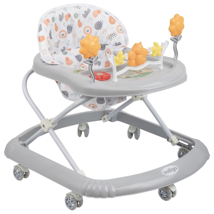 Ходунки Ходунки "FLY С" 7 силик. колес, муз. (упак.7 шт.) (Indigo), серый