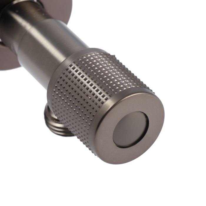 Кран угловой ZEIN engr, 1/2" х 1/2", кран-букса латунь/керамика, нерж. сталь, графит