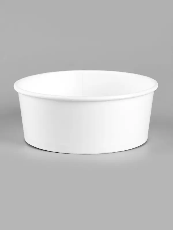 Тарелка (Контейнер без крышки) одноразовая глубокая "Белая" картон, 750 мл