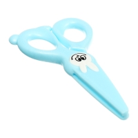 Ножницы 11,8см пластиковые ручки, закругленные концы лезвий, Зайчик синий CALLIGRATA