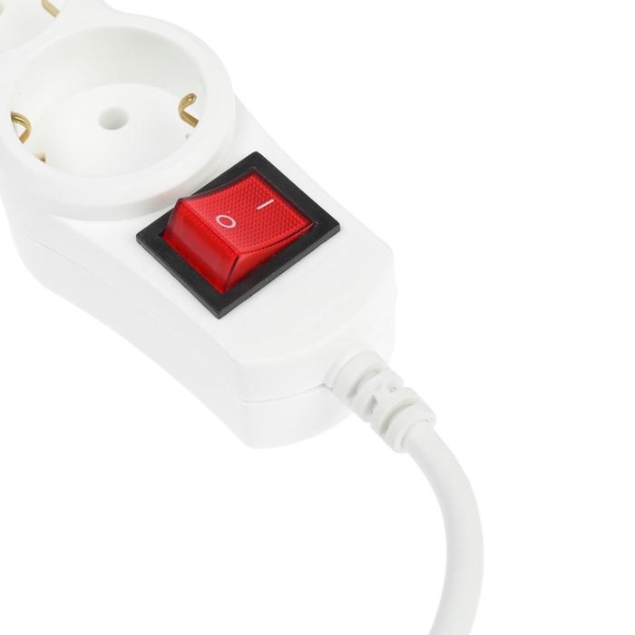 Сетевой фильтр 5bites SP4W-150 4S, 4 розетки, 5 м, 10 А, 3х0.75 мм2, с з/к, с выкл., белый