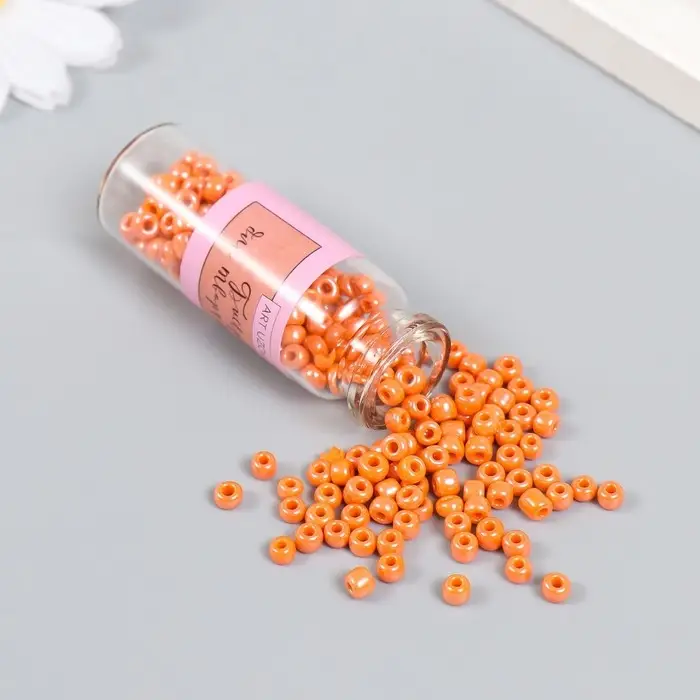 Бисер 6/0 в бутылочке "Охра" 20 гр керамический блеск 6х2х2 см