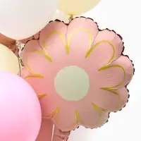 Воздушные шары "Розовая гитара" фольга, латекс, набор 12 штук