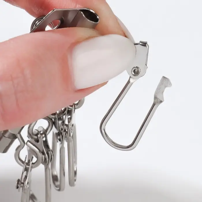 Основа для ключницы, 6 карабинов, 44 &times; 50 мм, цвет серебряный