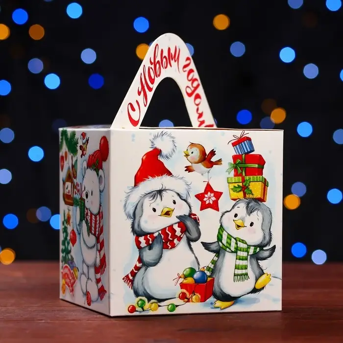 Подарочная коробка &laquo;Белоснежный&raquo; , Кубик большой 12&times;12&times;12 см