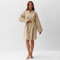 Халат женский Этель, цв. бежевый, р-р 50-52, 100% полиэстер, 300 г/м2 Халат женский Этель, цв. бежевый, р-р 50-52, 100% полиэстер, 300 г/м2
