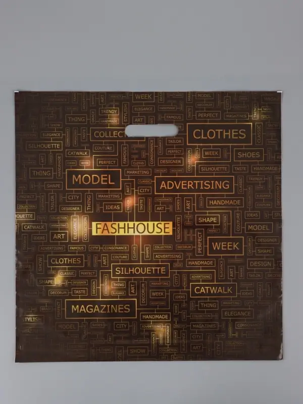 Пакет "Золотой стиль", полиэтиленовый с вырубной ручкой, 45 х 45 + 3 см, 65 мкм