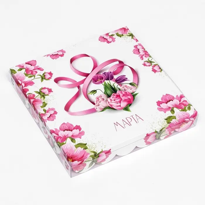 Коробка для печенья, &laquo; 8 марта&raquo; 21&times;21&times;3