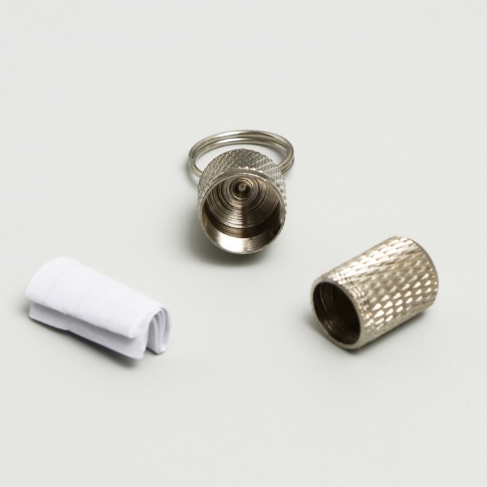 Адресник - капсула под записку увеличенный, рельефный, 1 х 2,4 см