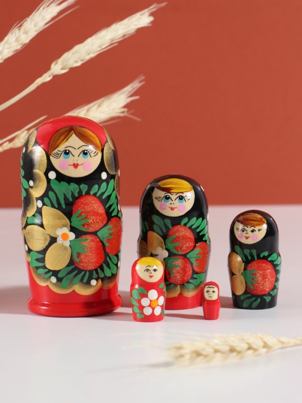 Матрёшка Матрёшка "Наташа", красная, 5-кукольная , 12 см