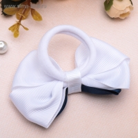 Резинка для волос "Школьница" бант классика, 8 см, бело-синий Резинка для волос "Школьница" бант классика, 8 см, бело-синий