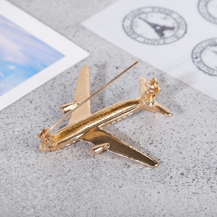 Брошь «Самолёт» цвет золото Брошь «Самолёт» цвет золото