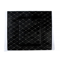 Органайзер саквояж в багажник автомобиля, 55&times;32&times;30 см, экокожа, черный с белой строчкой