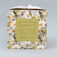 Коробка подарочная складная, упаковка, &laquo;Ромашки&raquo;, 18 х 18 х 18 см