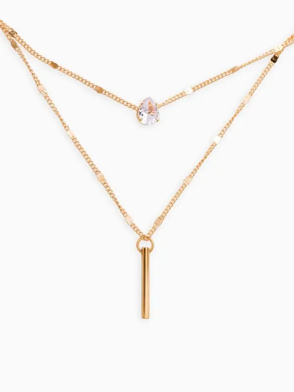 Набор 2 пред-та: серьги, колье "Минимализм", 45/55см, цвет белый в золоте