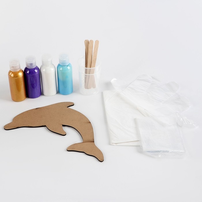 Набор для творчества. Флюид арт. Рисование акрилом &laquo;Удивительный дельфин&raquo;