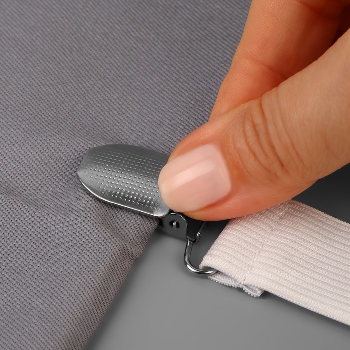 Зажимы на резинке, с регуляторами, на 4 угла, 2 &times; 240 см, цвет белый