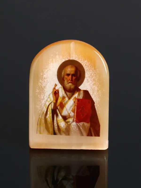 Икона настольная &laquo;Николай Угодник&raquo;, 6&times;5 см, селенит