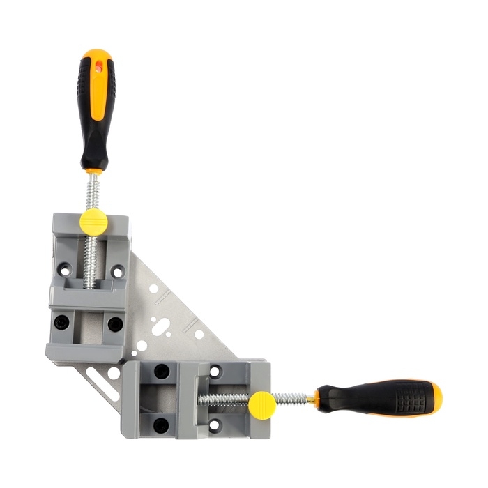 Струбцина угловая усиленная ТУНДРА, металлическая, два зажима 90 и 180&deg;, 2К рукоятка, 70 мм   107021