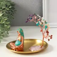 Сувенир бонсай "Дерево 7 чакр и мать-земля" 14х14х12 см