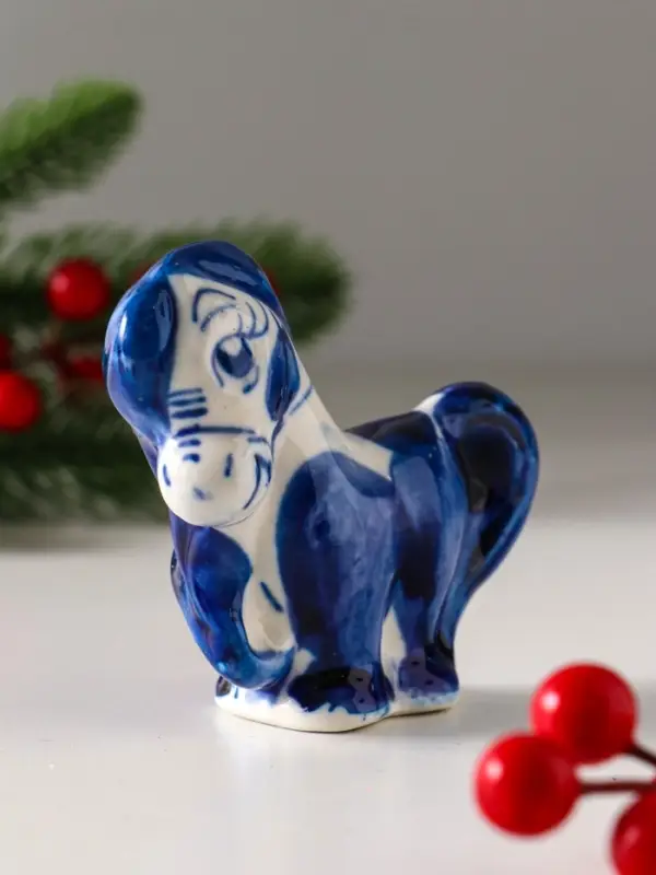 Сувенир "Конь Жаркий",9х5 см, гжель