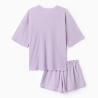 Комплект женский (футболка, шорты) KAFTAN Basic line, р. 42, сиреневый Комплект женский (футболка, шорты) KAFTAN Basic line, р. 42, сиреневый