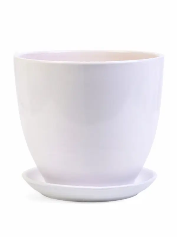 Набор горшков цветочный поддоном 4 шт 0,4 / 1 / 2,5 / 5 л керамика, Белый