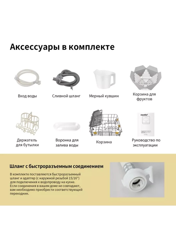 Компактная настольная посудомоечная машина CDWC421GR-i Wi-Fi
