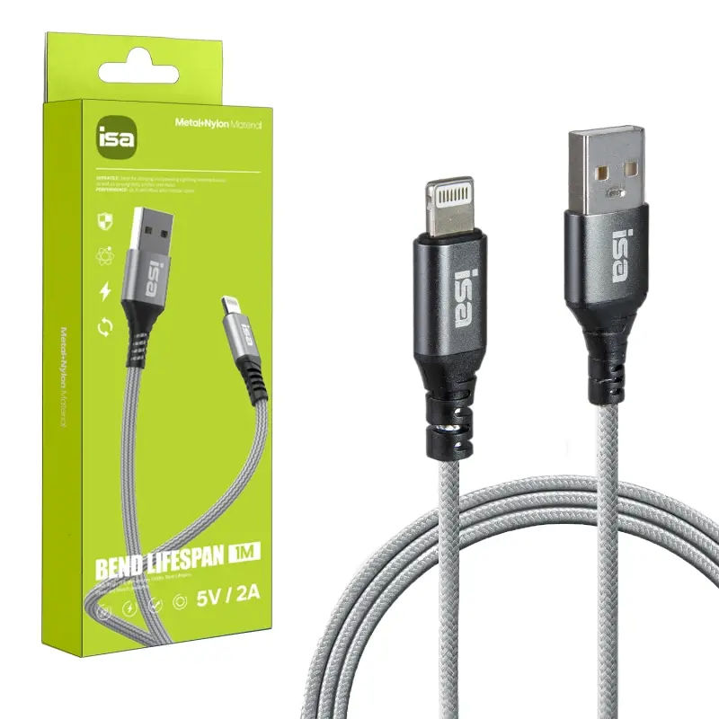 Кабель BX-4 USB на Lightning 1m 5V 2A ISA серый