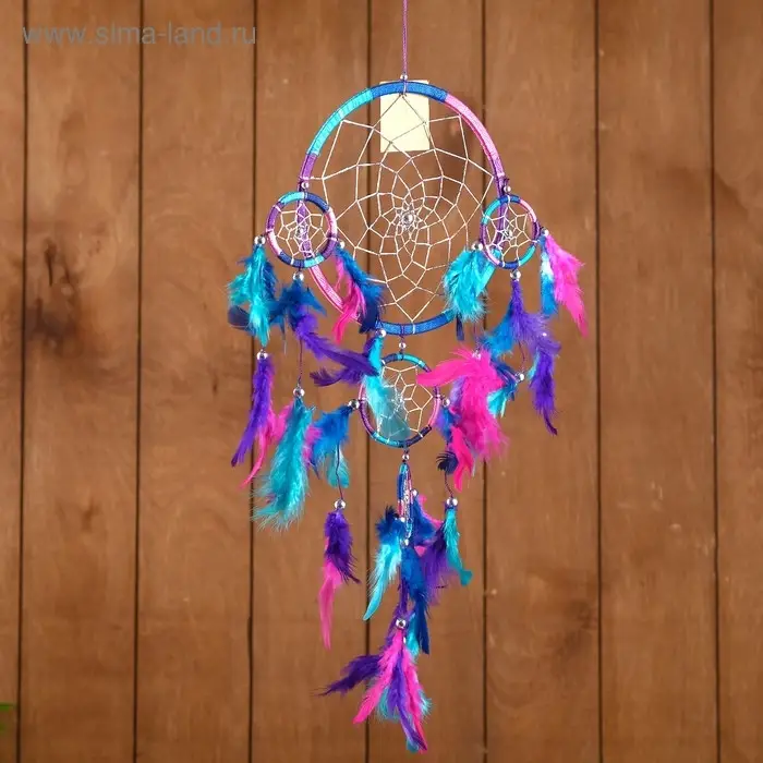 Ловец снов "Пять колец" разноцветный (2) 25х0,5х50 см