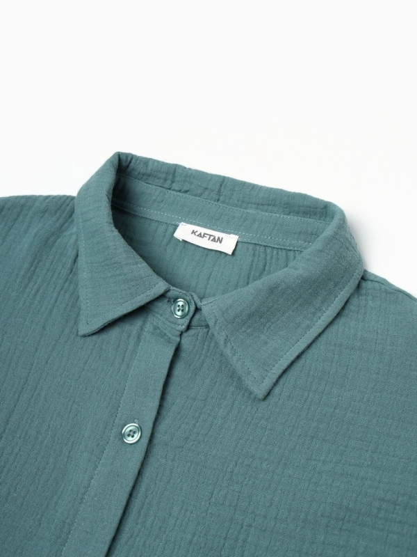 Комплект женский (рубашка, шорты) KAFTAN Basic р. 52-54 зеленый