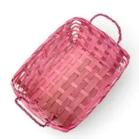 Корзина плетеная 24 х 20 х 8 см,боковые ручки, розовый квадрат