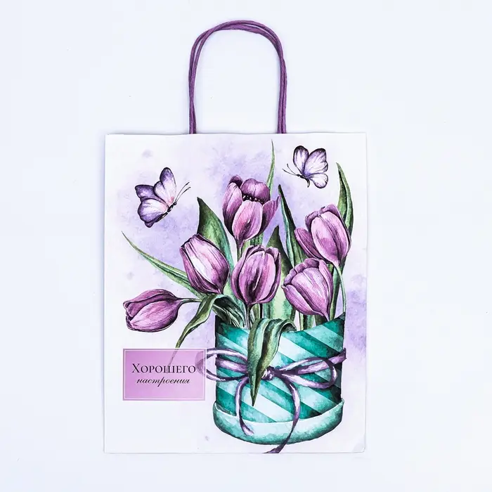 Пакет крафт &laquo;Хорошего настроения&raquo; 22&times;12&times;27 см