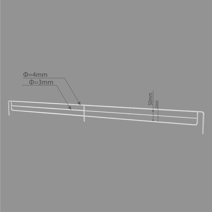 Ограждение small боковое для полки 500, H-50 мм, ЦИНК