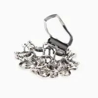 Зажим для платка "Цветок астры", цвет белый в чернёном серебре