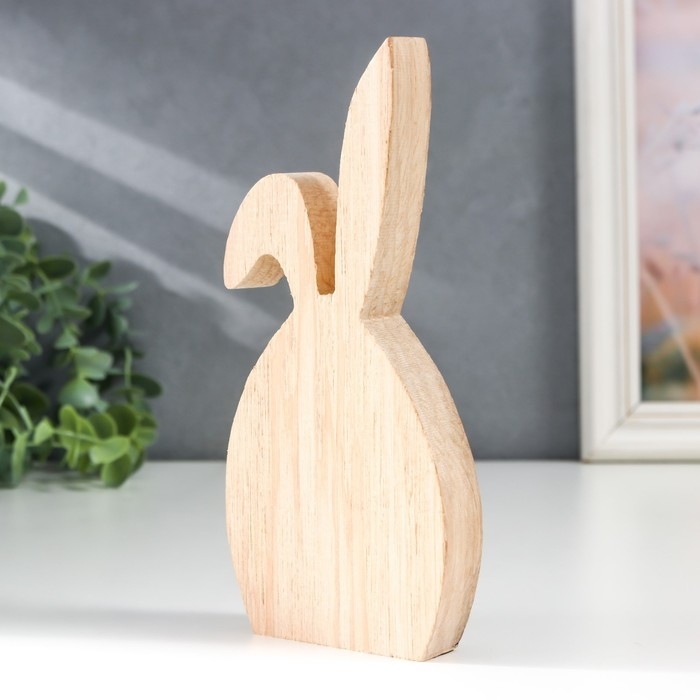 Сувенир дерево, керамика "Зайчик зелёный" 15х3х7,4 см