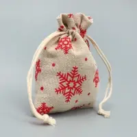 Мешочек подарочный холща &laquo;Новогодние ожидания&raquo;, снежинки, холща, 10 х 12 см +/- 1.5 см