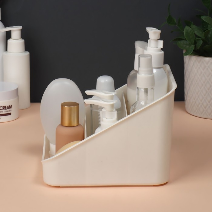 Органайзер для хранения косметических принадлежностей «Zoy», 17,4 × 14,9 см, цвет слоновая кость Органайзер для хранения косметических принадлежностей «Zoy», 17,4 × 14,9 см, цвет слоновая кость