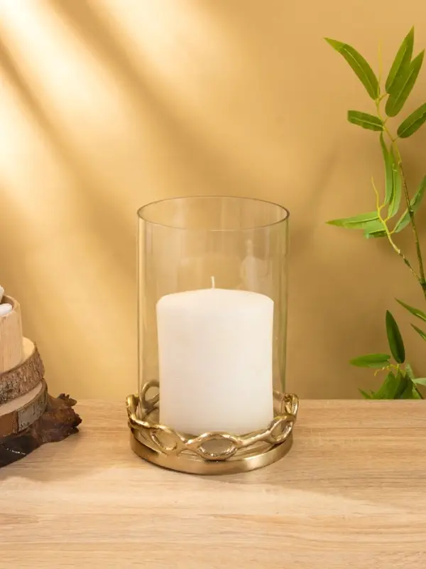 Подсвечник "Цепи" алюминий 16,5х16,5х20 см