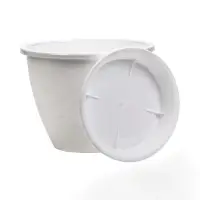 Горшок для цветов с поддоном 2,1 л d18 см h14 см "Цветочек" белый