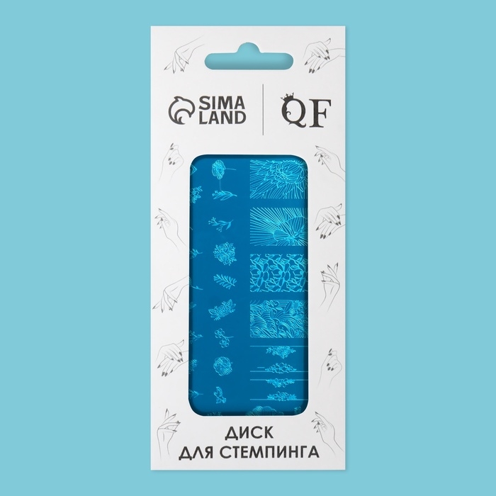 Пластина для стемпинга металлическая &laquo;Цветочная поляна&raquo;, 12 &times; 6 см