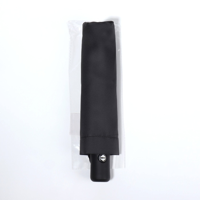 Зонт автоматический &laquo;Однотон&raquo;, 3 сложения, 8 спиц, R = 48/55 см, D = 110 см, цвет чёрный