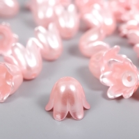 Бусины для творчества пластик "Цветок ландыша жемчужный" набор 40 шт розовый 1х0,9х0,9 см