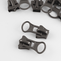 Бегунок автоматический для молнии &laquo;Трактор&raquo;, №8, 10 шт, цвет чёрный никель