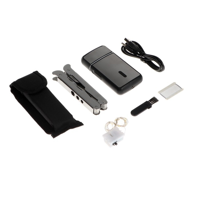 Подарочный набор Luazon, электробритва LBR-13, мультитул в чехле, гирлянда Подарочный набор Luazon, электробритва LBR-13, мультитул в чехле, гирлянда