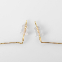 Серьги висячие со стразами &laquo;Крестик&raquo; на цепочке, цвет белый в золоте, 10,3 см