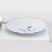 Набор фарфоровых тарелок &laquo;Гуси&raquo;, 12 предметов: 6 супниц 350 мл, 6 плоских тарелок d=20 см, рисунок микс