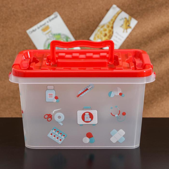 Аптечка &laquo;Доктор+&raquo;, 4 л, прямоугольная, рисунок МИКС